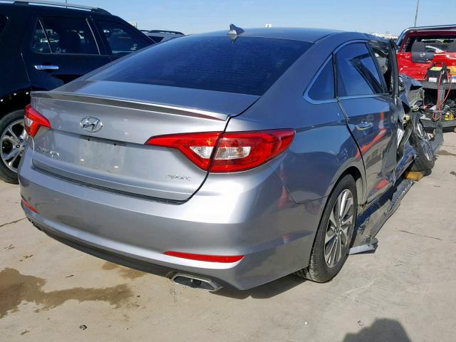 5NPE34AF1FH045628 - 2015 HYUNDAI SONATA SPO GRAY photo 4