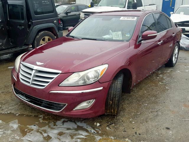 KMHGC4DDXDU212389 - 2013 HYUNDAI GENESIS 3. MAROON photo 2