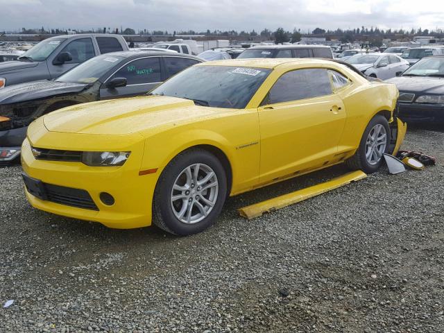 2G1FA1E36E9284160 - 2014 CHEVROLET CAMARO LS YELLOW photo 2