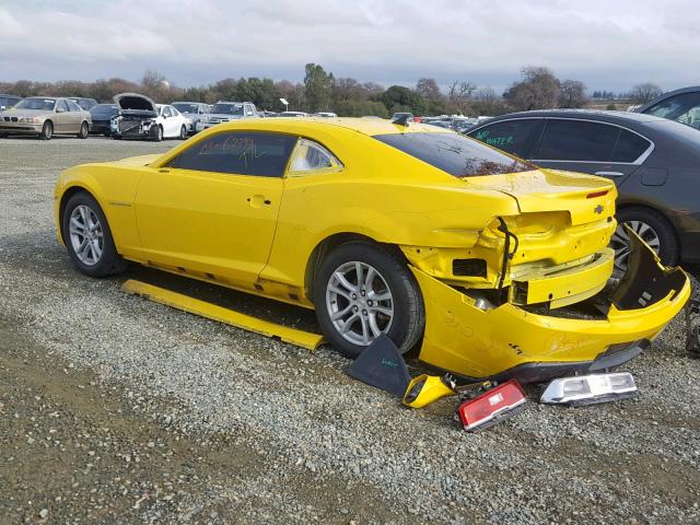 2G1FA1E36E9284160 - 2014 CHEVROLET CAMARO LS YELLOW photo 3