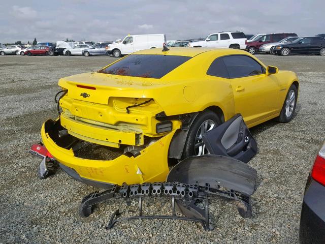 2G1FA1E36E9284160 - 2014 CHEVROLET CAMARO LS YELLOW photo 4