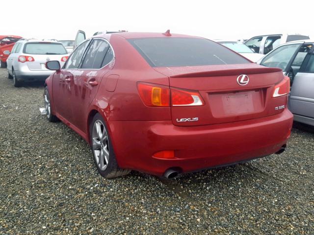 JTHBE262295022823 - 2009 LEXUS IS 350 RED photo 3