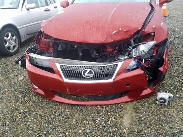 JTHBE262295022823 - 2009 LEXUS IS 350 RED photo 9