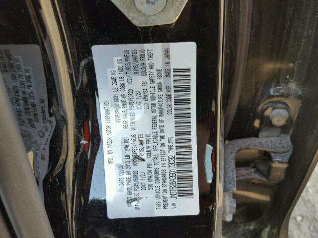 JM3TB28A390173032 - 2009 MAZDA CX-9 BLACK photo 10