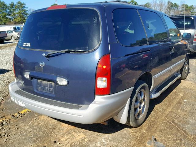 4N2ZN16T81D816204 - 2001 NISSAN QUEST SE BLUE photo 4