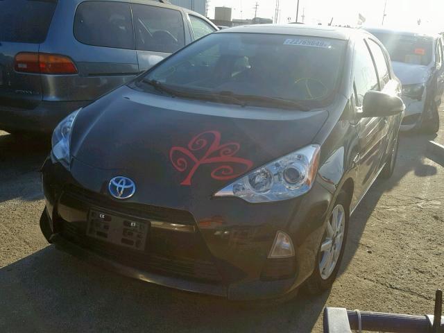 JTDKDTB38E1080638 - 2014 TOYOTA PRIUS C BLACK photo 2