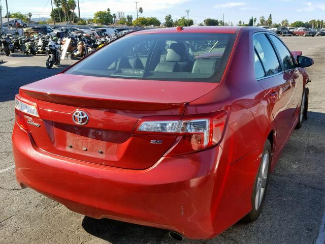 4T1BF1FK3CU622638 - 2012 TOYOTA CAMRY BASE RED photo 4