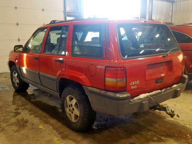 1J4GZ58S6SC779312 - 1995 JEEP GRAND CHER RED photo 3