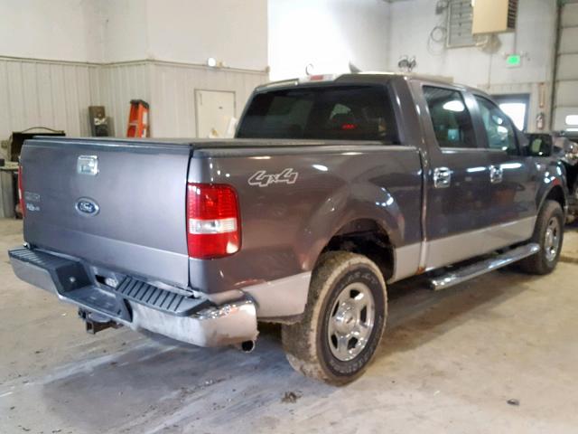 1FTPW14535KC16719 - 2005 FORD F150 SUPER GRAY photo 4