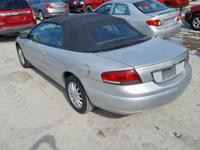 1C3EL55T93N602081 - 2003 CHRYSLER SEBRING LX SILVER photo 3