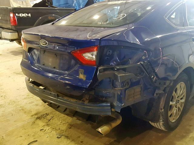 1FA6P0G76F5105359 - 2015 FORD FUSION S BLUE photo 9