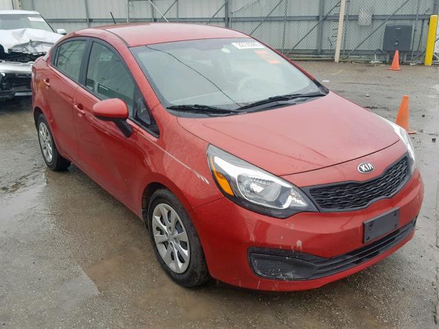 KNADM4A39E6407841 - 2014 KIA RIO LX RED photo 1