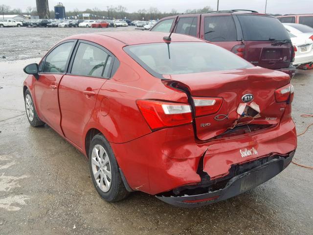 KNADM4A39E6407841 - 2014 KIA RIO LX RED photo 3