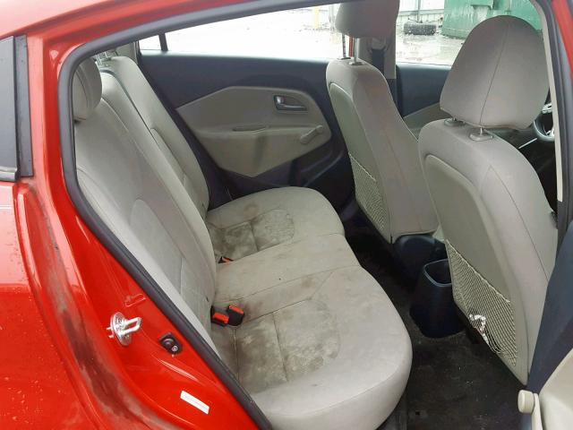 KNADM4A39E6407841 - 2014 KIA RIO LX RED photo 6