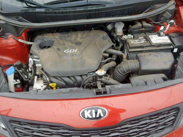 KNADM4A39E6407841 - 2014 KIA RIO LX RED photo 7