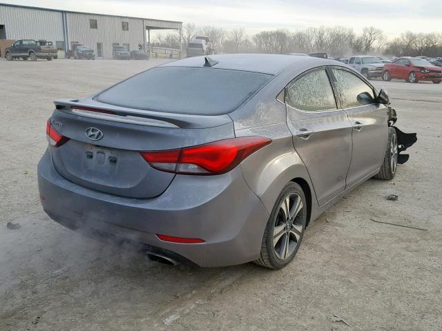 KMHDH4AH0EU035994 - 2014 HYUNDAI ELANTRA SE GRAY photo 4