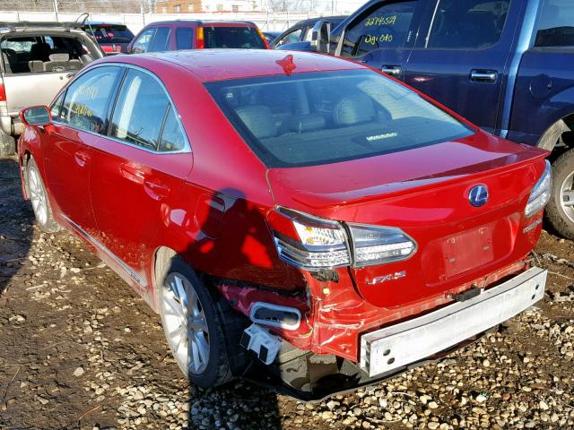 JTHBB1BA3A2022142 - 2010 LEXUS HS 250H RED photo 3