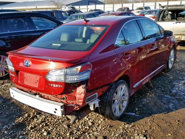 JTHBB1BA3A2022142 - 2010 LEXUS HS 250H RED photo 4