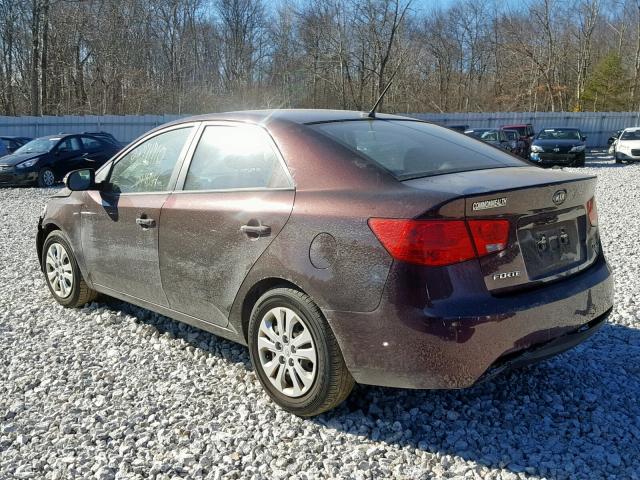 KNAFU4A23A5290757 - 2010 KIA FORTE EX BURGUNDY photo 3