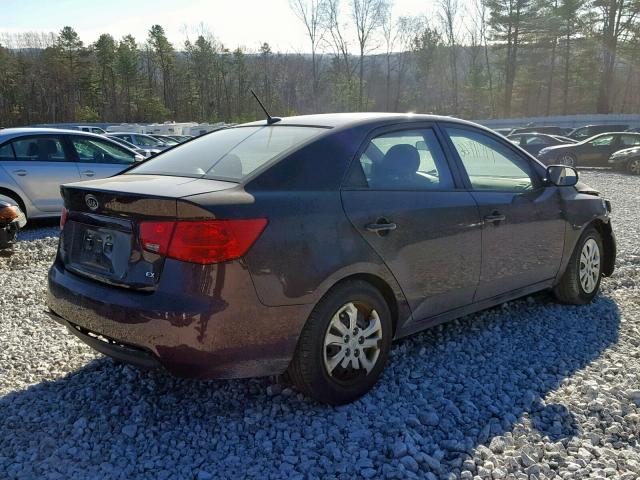 KNAFU4A23A5290757 - 2010 KIA FORTE EX BURGUNDY photo 4