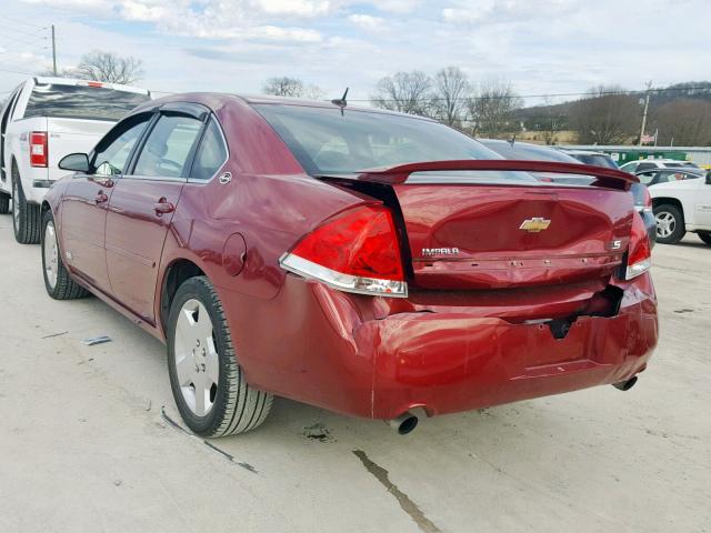2G1WD58C279306197 - 2007 CHEVROLET IMPALA SUP მუქწითელი ფოტო 3