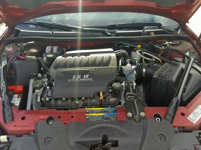 2G1WD58C279306197 - 2007 CHEVROLET IMPALA SUP მუქწითელი ფოტო 7