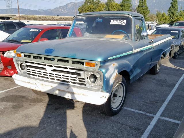 F10AR886888 - 1966 FORD F-100 TEAL photo 2