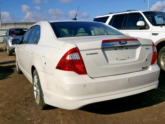 3FAHP0JA8CR191666 - 2012 FORD FUSION SEL WHITE photo 3