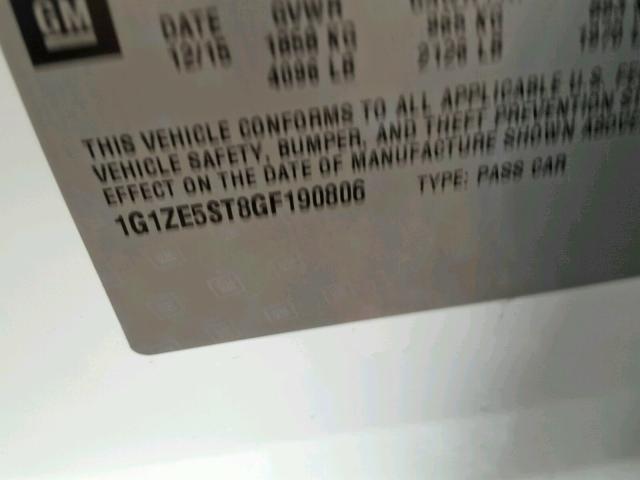 1G1ZE5ST8GF190806 - 2016 CHEVROLET MALIBU LT 白色 照片 10