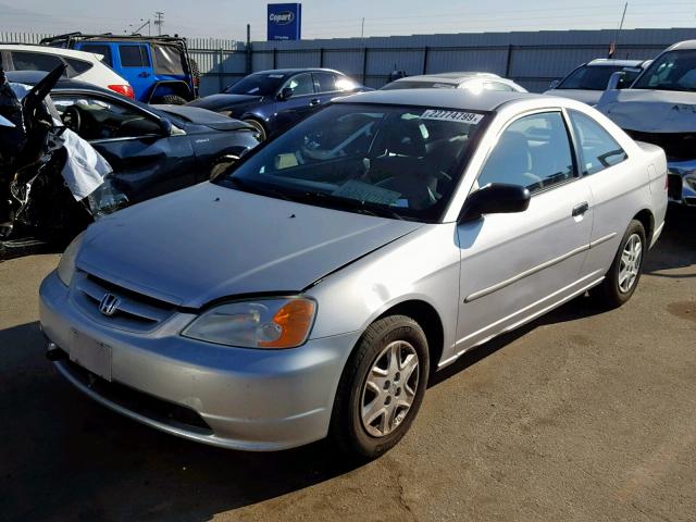 1HGEM212X3L045991 - 2003 HONDA CIVIC DX SILVER photo 2