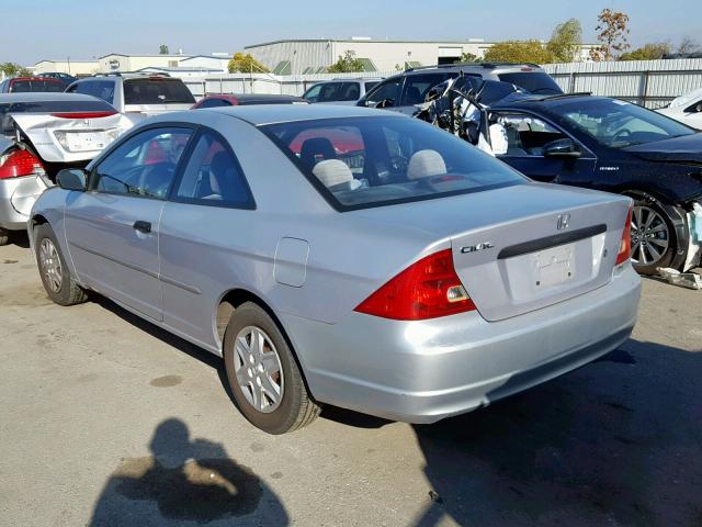 1HGEM212X3L045991 - 2003 HONDA CIVIC DX SILVER photo 3