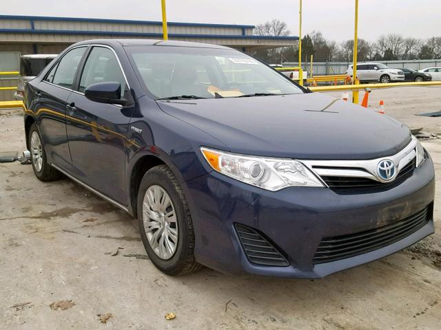 4T1BD1FK4EU116759 - 2014 TOYOTA CAMRY HYBR BLUE photo 1