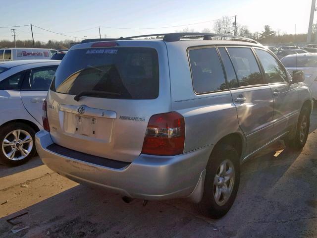 JTEHD21A760044706 - 2006 TOYOTA HIGHLANDER SILVER photo 4