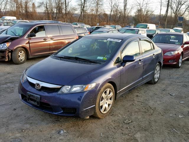 2HGFA1F58BH521192 - 2011 HONDA CIVIC LX BLUE photo 2