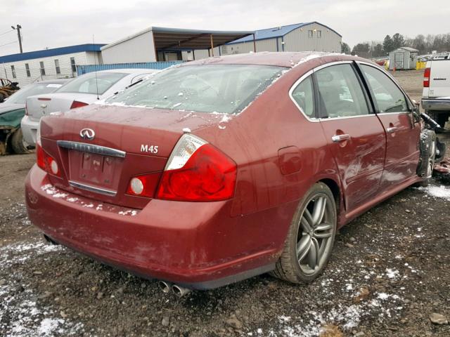 JNKBY01E56M202148 - 2006 INFINITI M45 BASE RED photo 4