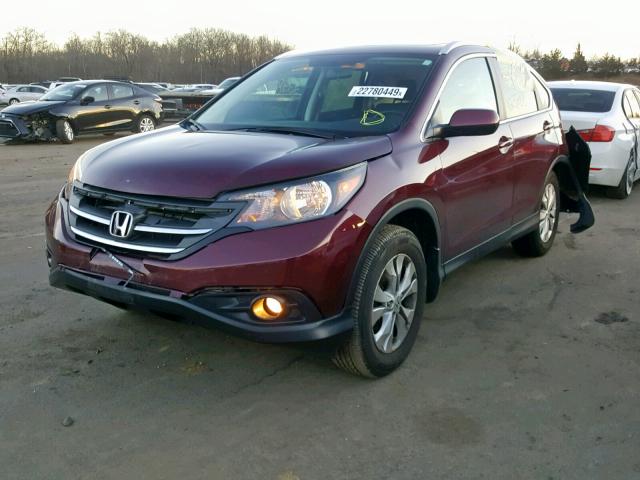 5J6RM4H73DL001677 - 2013 HONDA CR-V EXL BURGUNDY photo 2