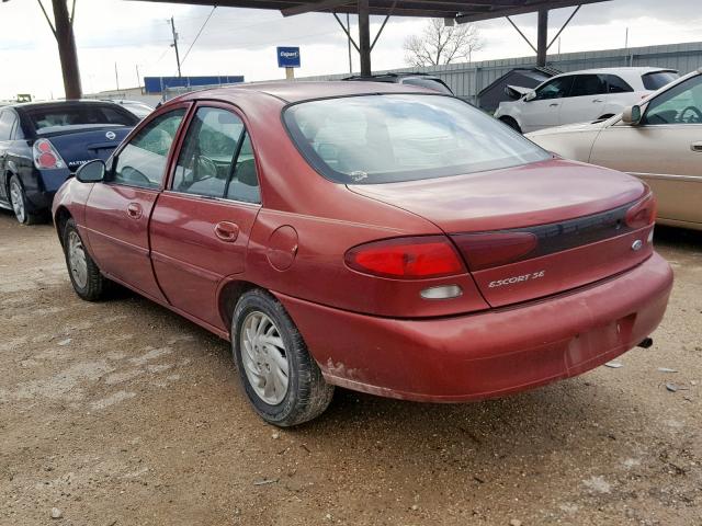 1FALP13PXWW108533 - 1998 FORD ESCORT SE 勃艮第红 照片 3