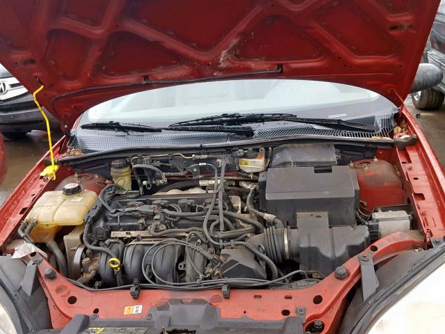 1FAFP34N05W151928 - 2005 FORD FOCUS ZX4 RED photo 7