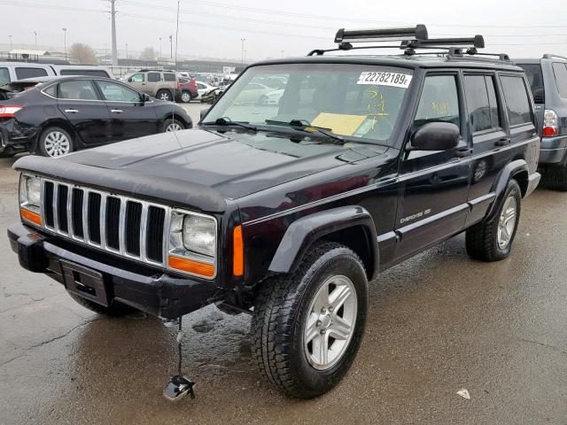 1J4FF68S8YL186635 - 2000 JEEP CHEROKEE L BLACK photo 2