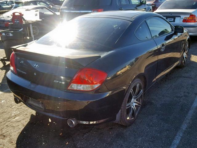 KMHHN65F46U214992 - 2006 HYUNDAI TIBURON GT BLACK photo 4