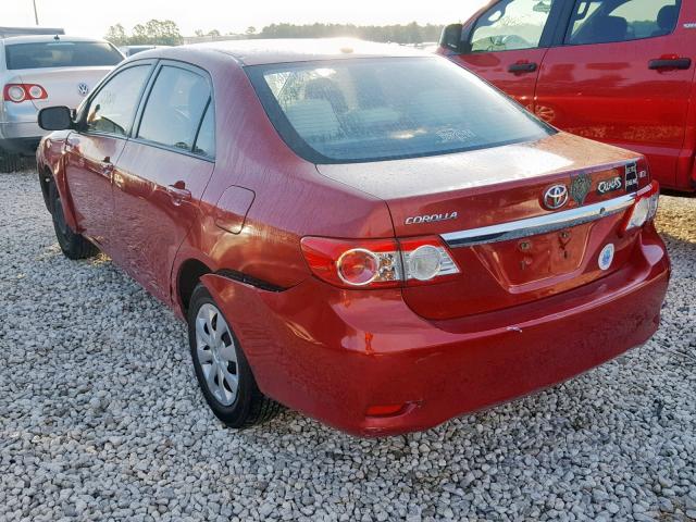 JTDBU4EE4B9161703 - 2011 TOYOTA COROLLA BA RED photo 3