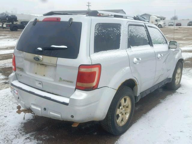 1FMCU5K37BKC50800 - 2011 FORD ESCAPE HYB SILVER photo 4