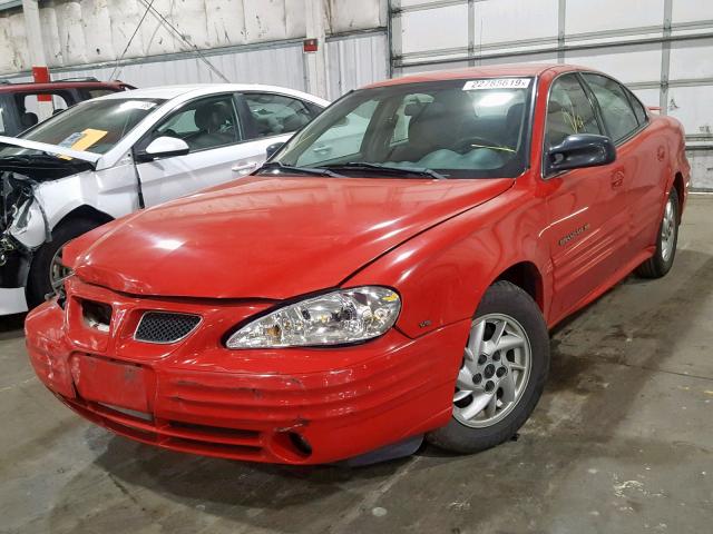 1G2NF52E21M611379 - 2001 PONTIAC GRAND AM S RED photo 2