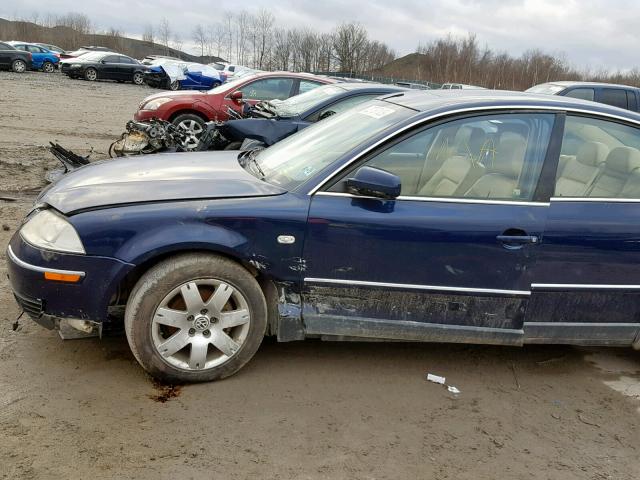 WVWTH63B82E001408 - 2002 VOLKSWAGEN PASSAT GLX BLUE photo 9