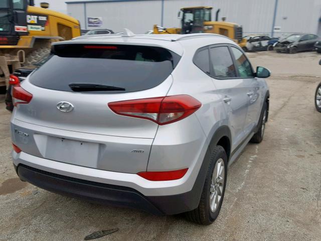 KM8J3CA46JU715028 - 2018 HYUNDAI TUCSON SEL SILVER photo 4