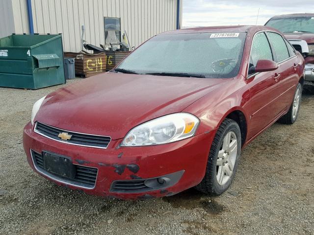 2G1WC583689226406 - 2008 CHEVROLET IMPALA LT RED photo 2