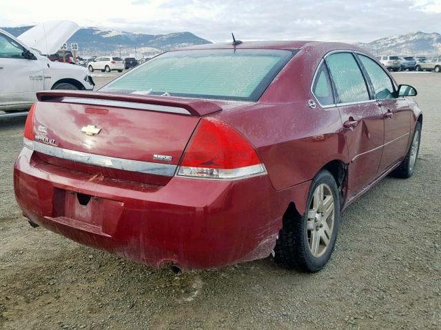 2G1WC583689226406 - 2008 CHEVROLET IMPALA LT RED photo 4