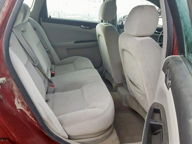 2G1WC583689226406 - 2008 CHEVROLET IMPALA LT RED photo 6