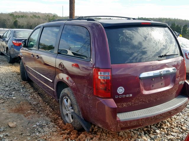 2D8HN54139R519553 - 2009 DODGE GRAND CARA MAROON photo 3