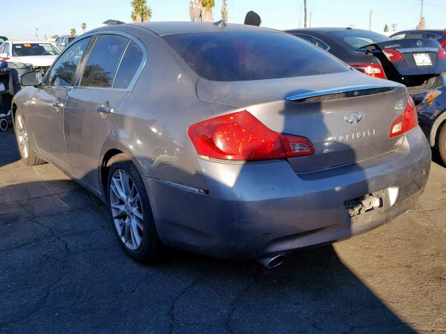 JNKBV61E87M725001 - 2007 INFINITI G35 GRAY photo 3